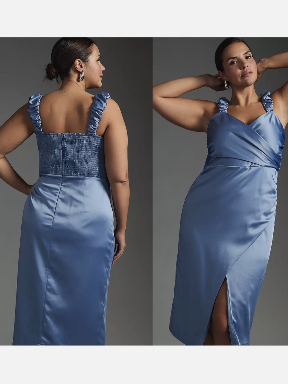 By Anthropologie NWT Ruched Sweetheart Dress 👗 bridal wedding party baby blue